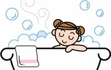 お風呂につかる